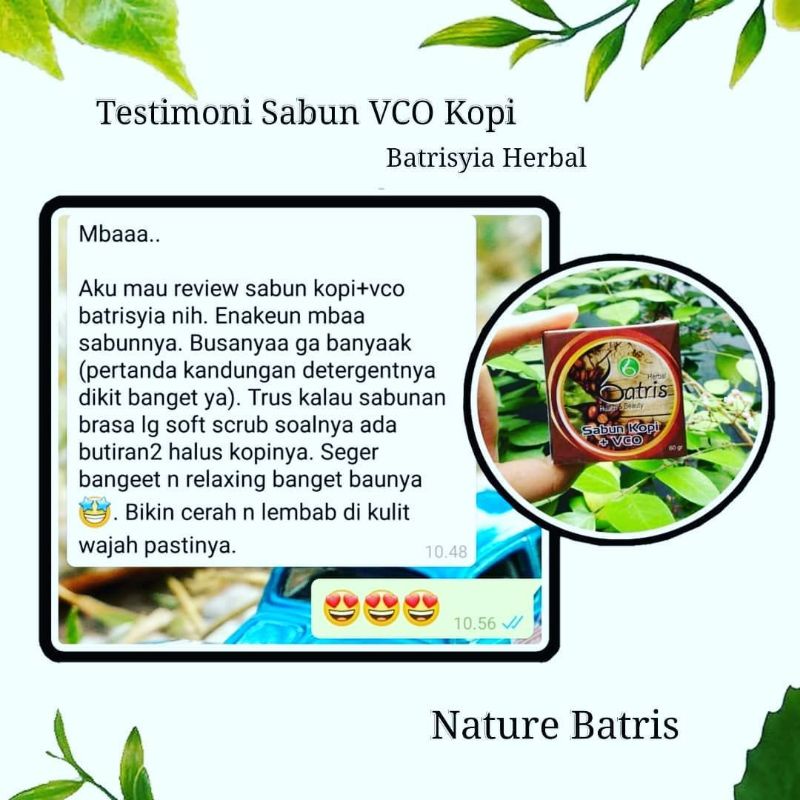 Sabun Vco kopi batrisyia herbal untuk flek hitam/ komedo / sabun wajah flek hitam