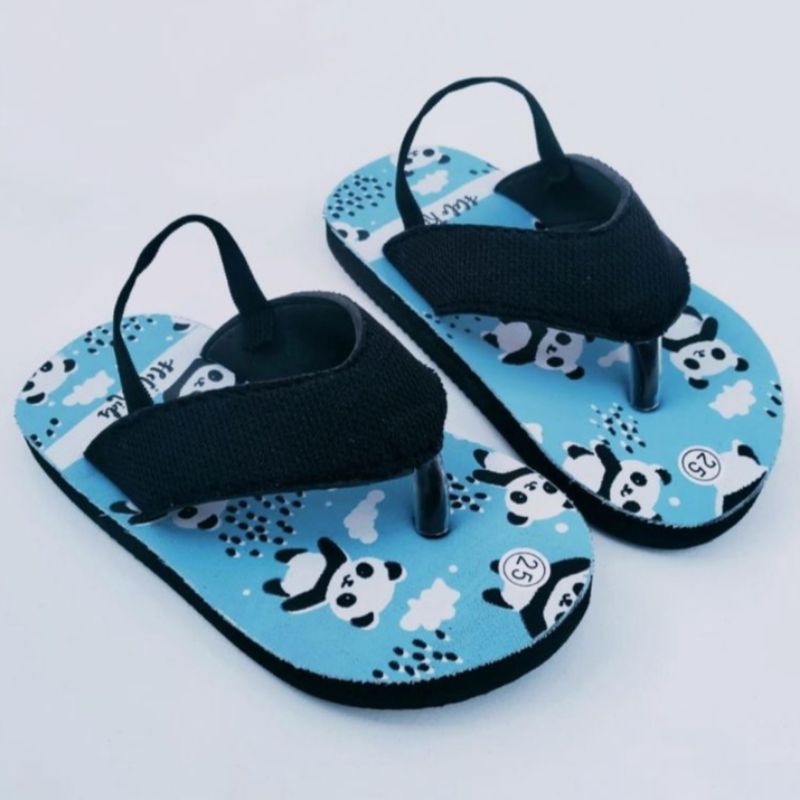 Sandal Jepit Anak Motif PANDA Tali Belakang Terbaru