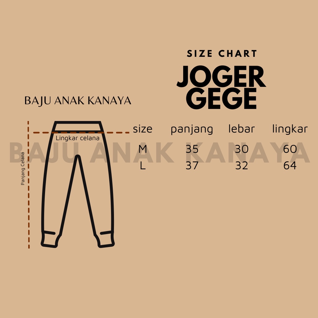 0-12BLN JOGER ANAK GEGE CELANA ANAK JOGER ANAK LAKI-LAKI DAN PEREMPUAN BY MYBEE (SNI)