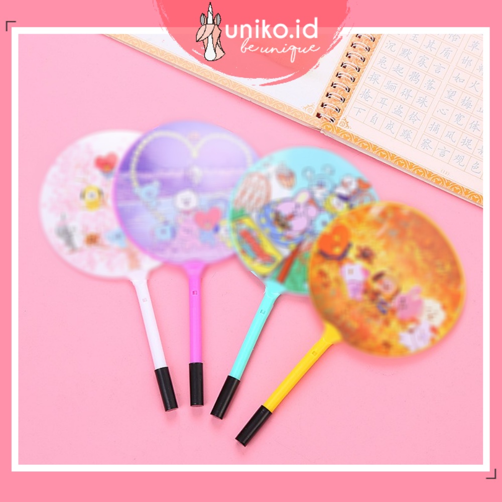 UNIKO.ID | KIPAS MOTIF KPOP LUCU IMUT / BOLPEN KARAKTER / PULPEN KIPAS BALLPOINT