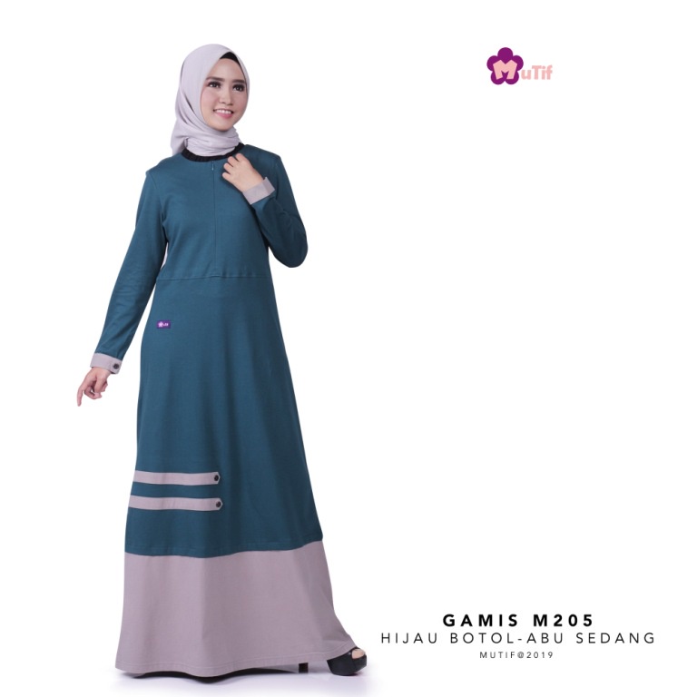 MUTIF GAMIS 205 HIJAU BOTOL - ABU SEDANG