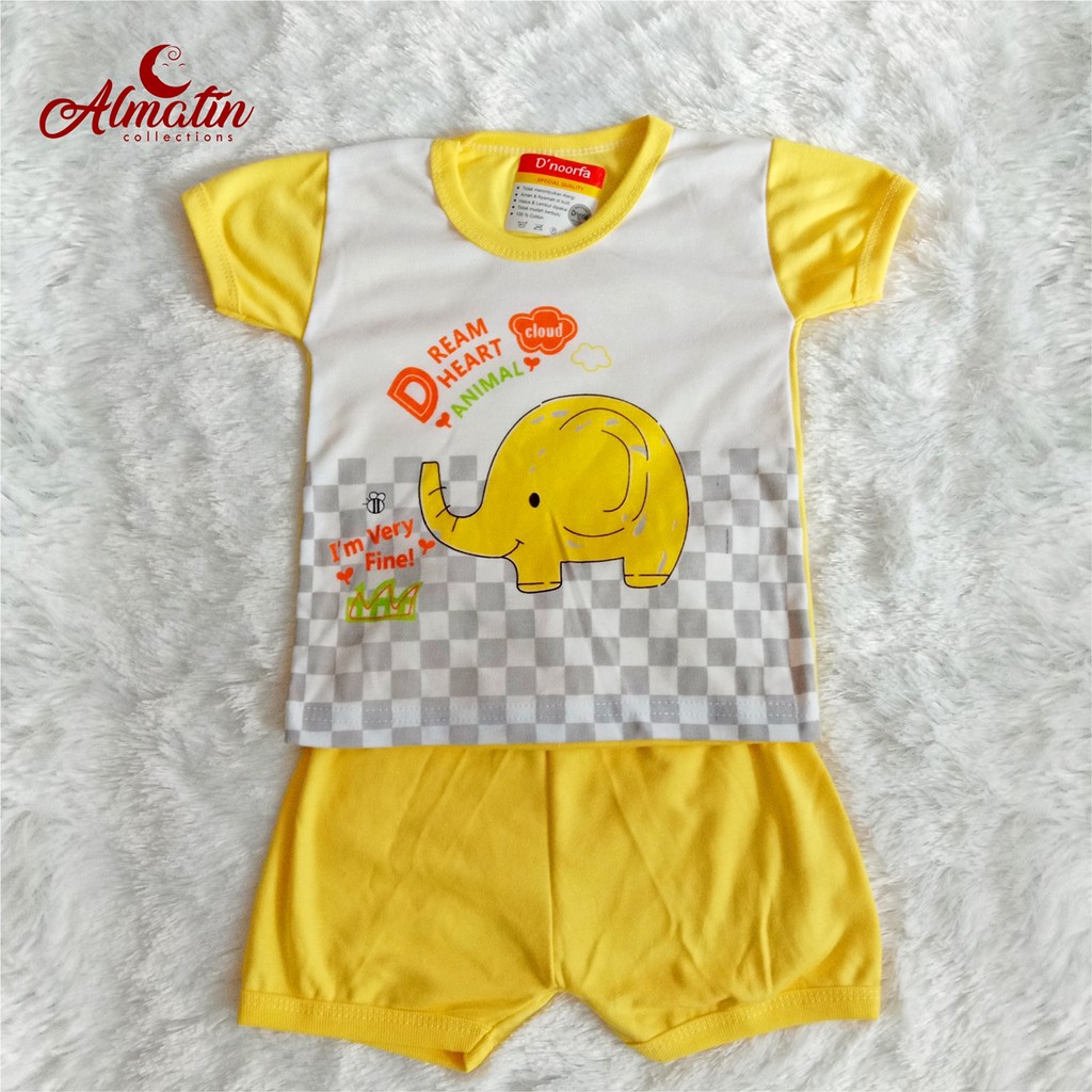 Stelan Baju Bayi Tangan Pendek/Set Baju Bayi Dapat 3 Pcs