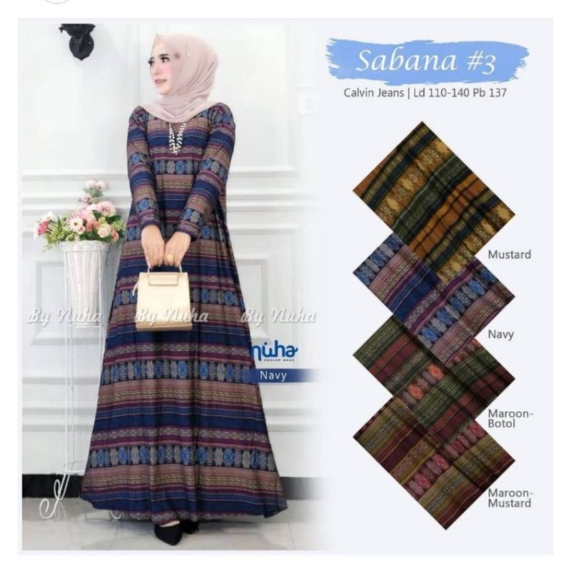 Sabana Dress - Gamis Calvin Jeans Terbaru LD110 / Indina Maxy / R.26 - 023-5684