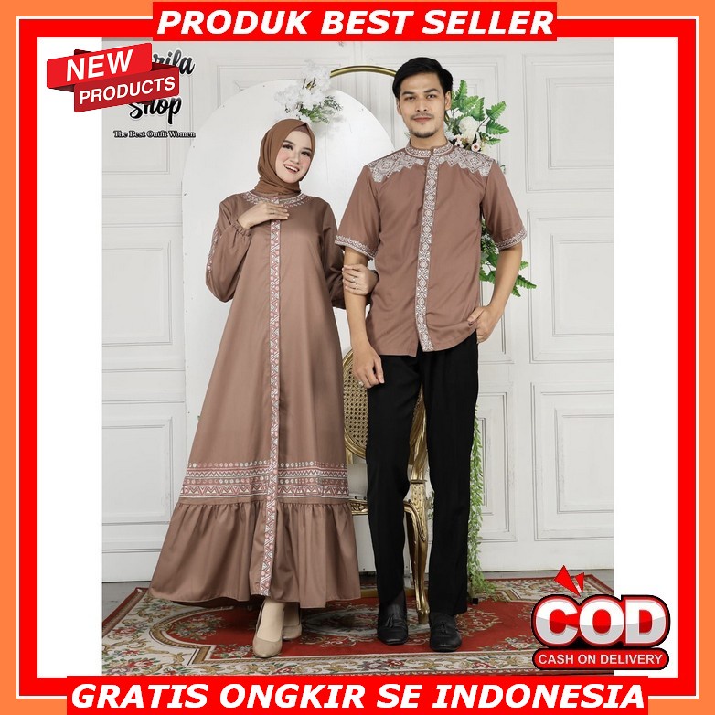 Bagus Dipakai.. Gamis Couple Vinda Kapelan Suami Istri Kapel Muslim Gamis Kondangan Couple Muslim Pa