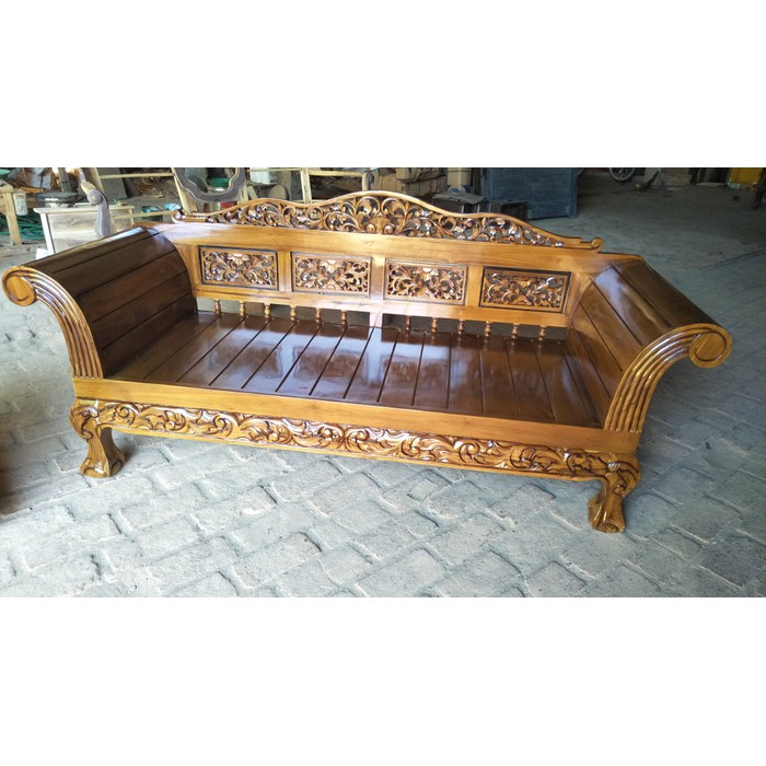 Bangku bale bale kuku macan kayu jati jepara