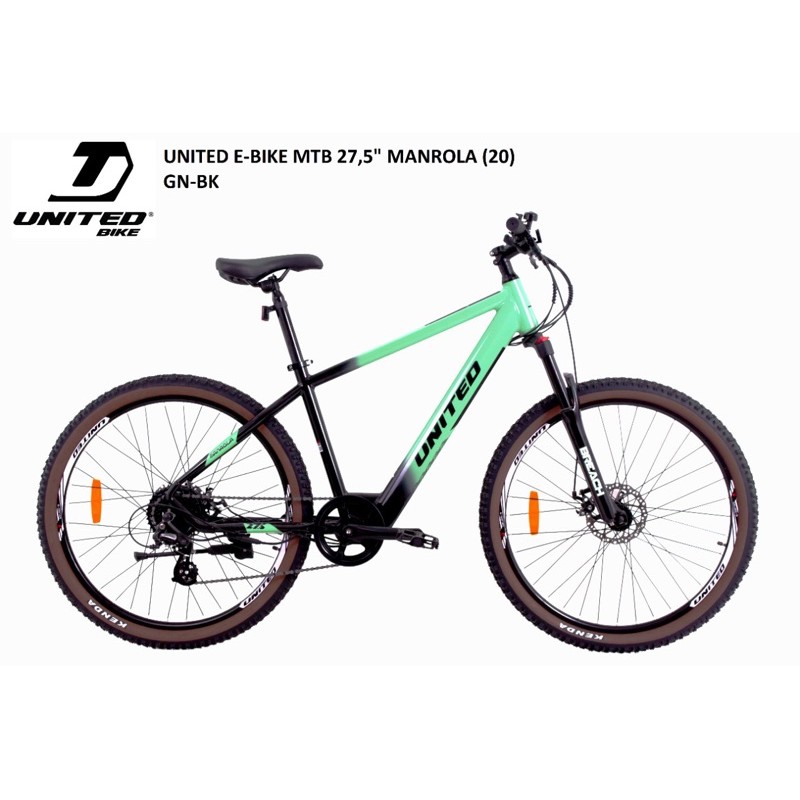 27.5” United Ebike Manrola 8Sp Altus disc brake
