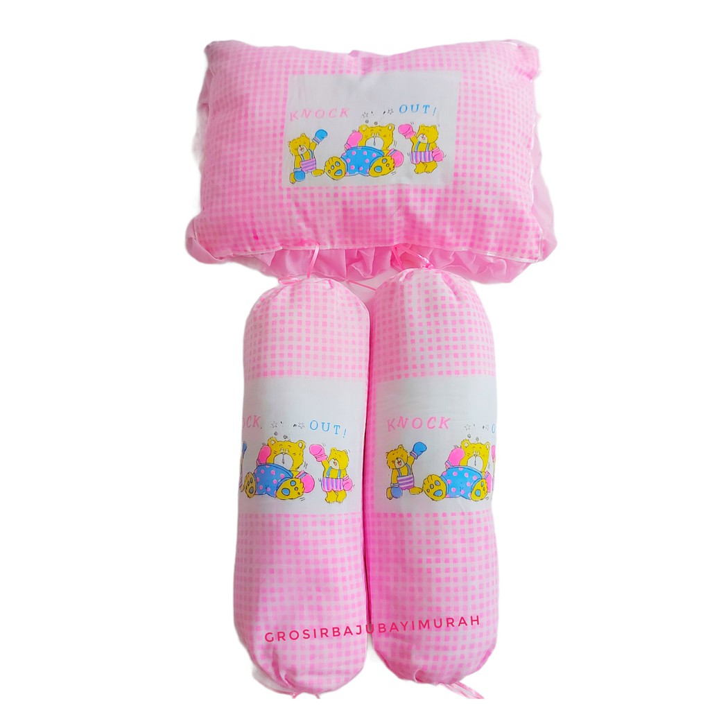 Set bantal guling bayi PUTIH perlengkapan tidur bayi baru lahir