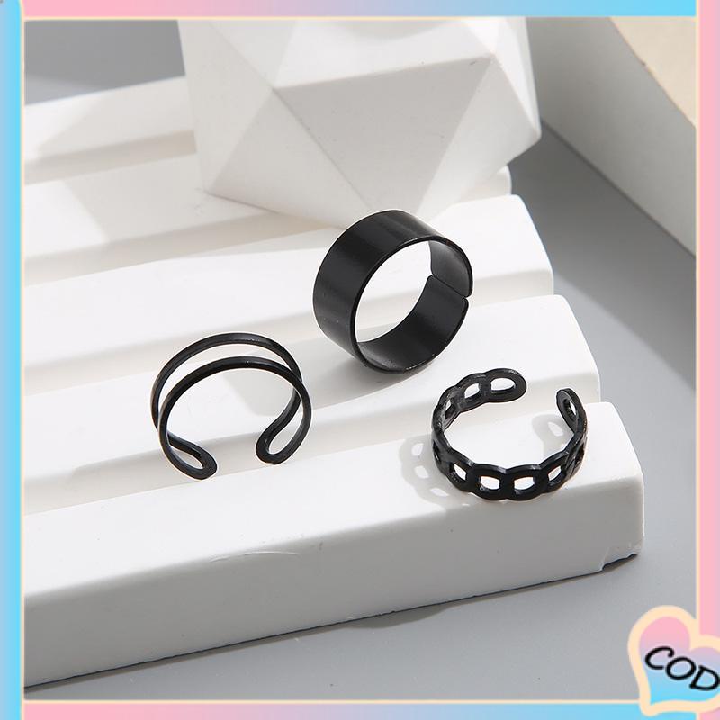 COD❤️ Cincin Bersama Kepribadian Kreatif Cincin Kombinasi Pakaian Susun Sederhana-A.one