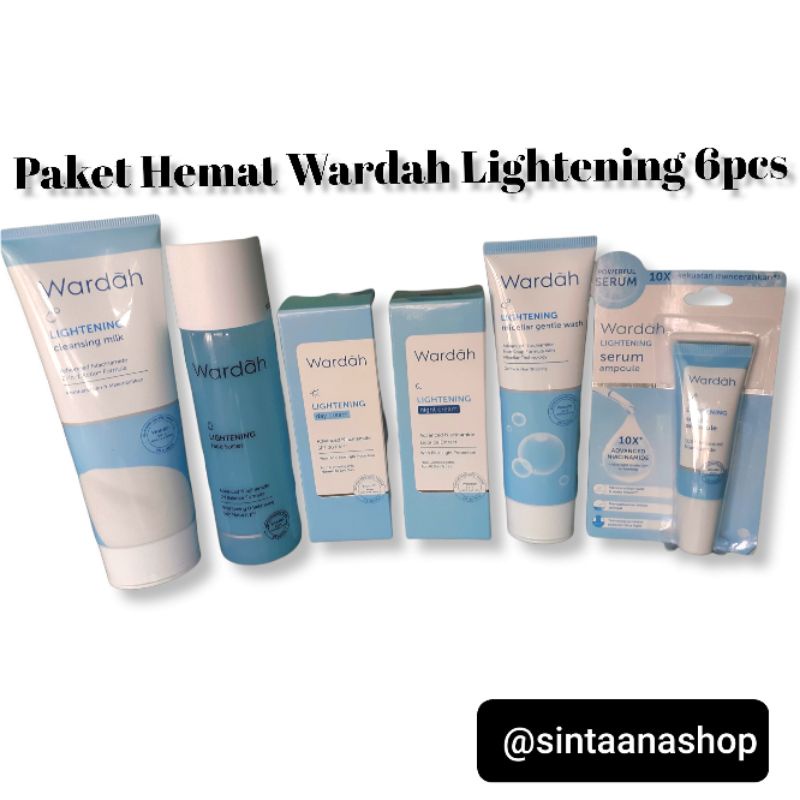 Wardah Lightening Series Paket Skincare 6pcs| Wardah Lightening Paket Hemat | Paket Wardah Lightenin