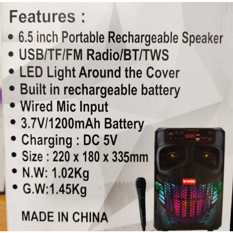 Speaker Bluetooth Karaoke Free Mic 6,5Inchi QS7801 Mini/ Salon Aktif Portable Radio Fm Mp3 Super Bass Speaker Aktif Wireless