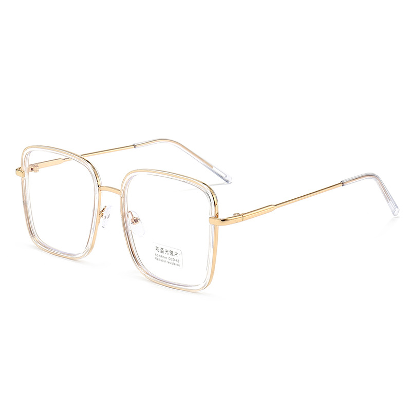 (YUZHU) TERSEDIA &amp; COD Oversized Frame Kacamata Anti Radiasi Wanita Transparent Frame Kacamata Korean Gaya Cewek