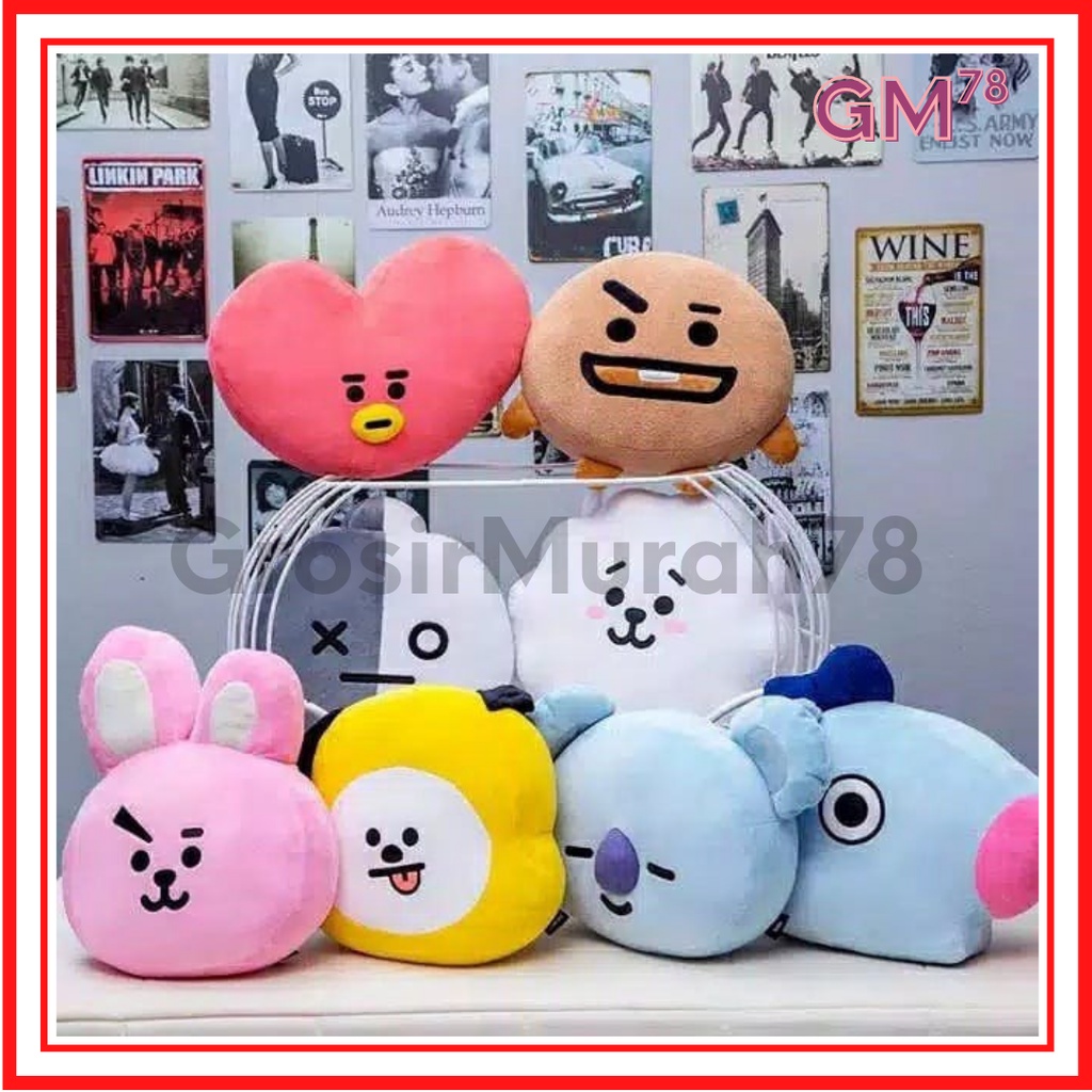 Bantal BT21 Ukuran Medium / Bantal Kepala BT21 / Boneka Bantal BT21