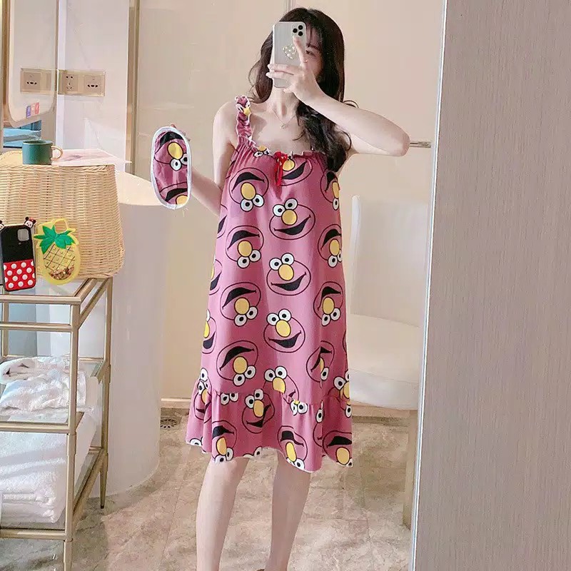 piyama dress cup bra / baju tidur