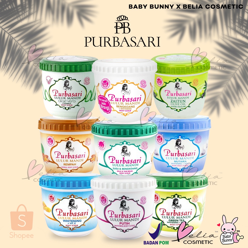 ❤ BELIA ❤ Purbasari Lulur Mandi | Body Scrub 125 ml | 235 ml (✔️BPOM) | BABY BUNNY