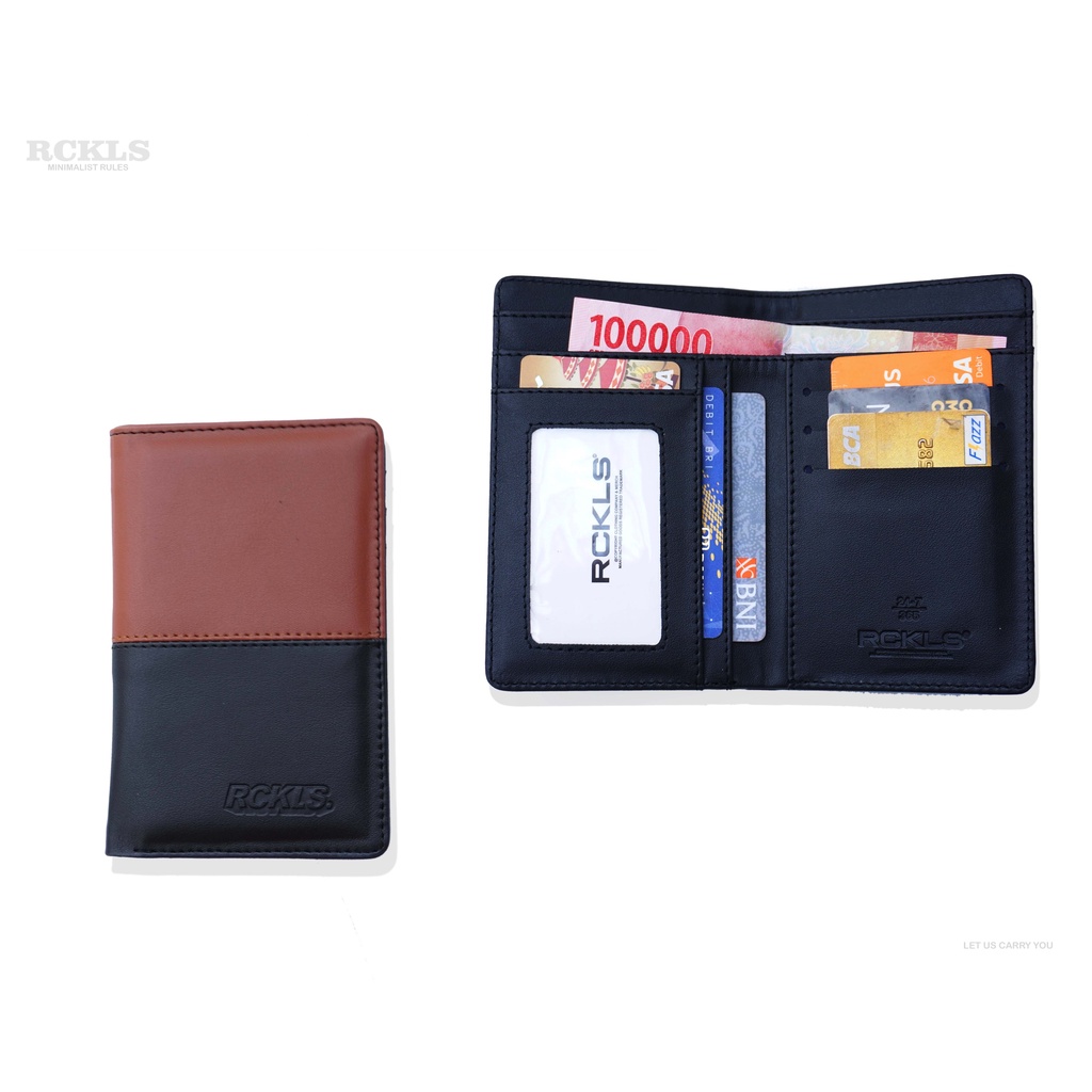 RCKLS. Dompet Pria Wanita 3/4 Pu Sintetis-Hitam|Tan|Brown-HERSEL RCKLS MEDIUM