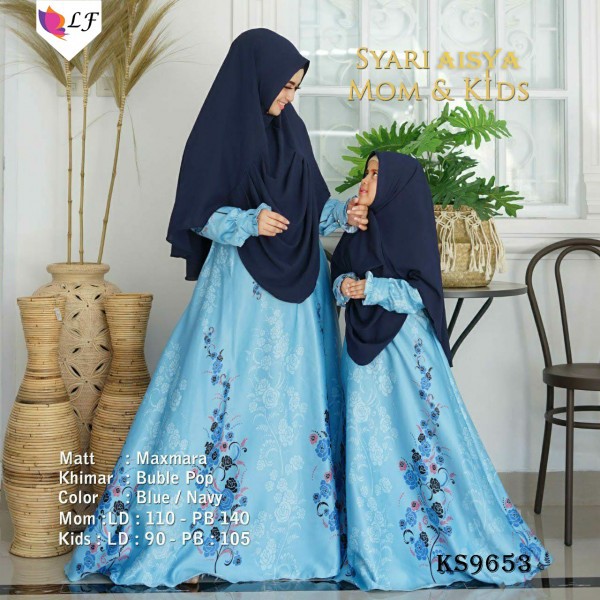 Gamis muslim couple ibu dan anak/baju muslim/gamis syar'i/gamis solo/abaya