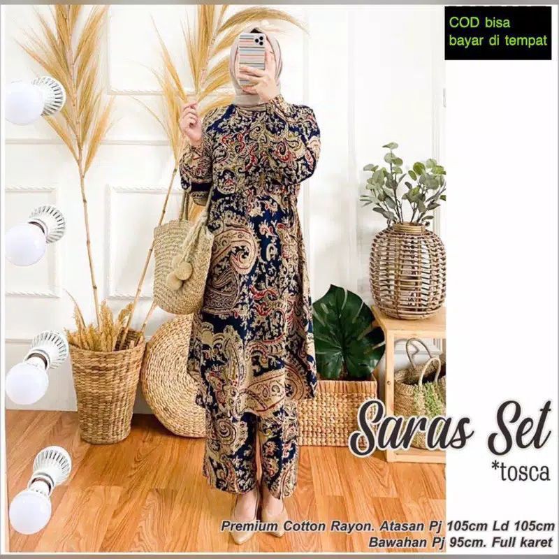 (BISA COD)SET SARAS STANDAR/JUMBO RAYON VISCOSE