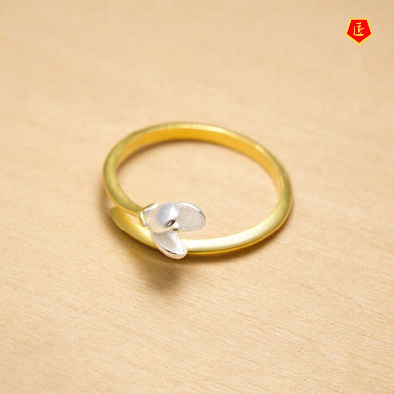 [Ready Stock]Korean Style Fashion Creative Flower Gold Ring