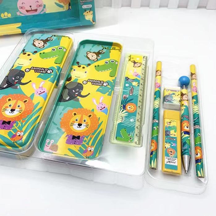 

ト Kotak Pensil Anak Set 7In1 Stationery Untuk Hadiah Anak / Sekolah / Kotak Pensil Karakter Murah / Alat Tulis ↫
