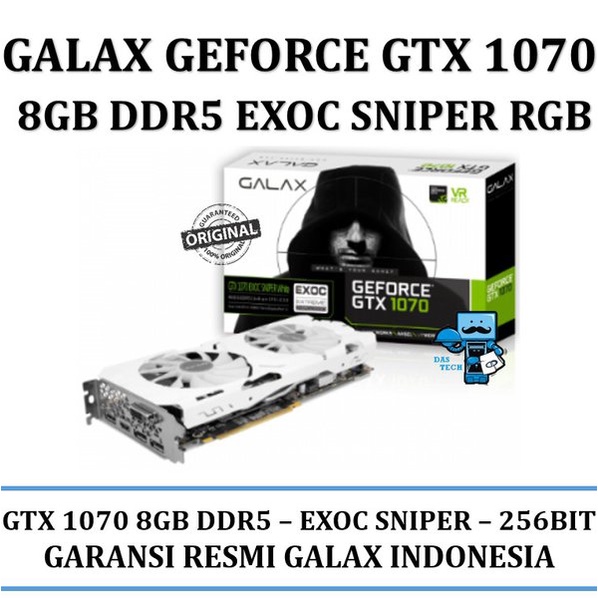 VGA GALAX nVidia Geforce GTX 1070 EXOC SNIPER VERSION 8GB DDR5 RGB LED