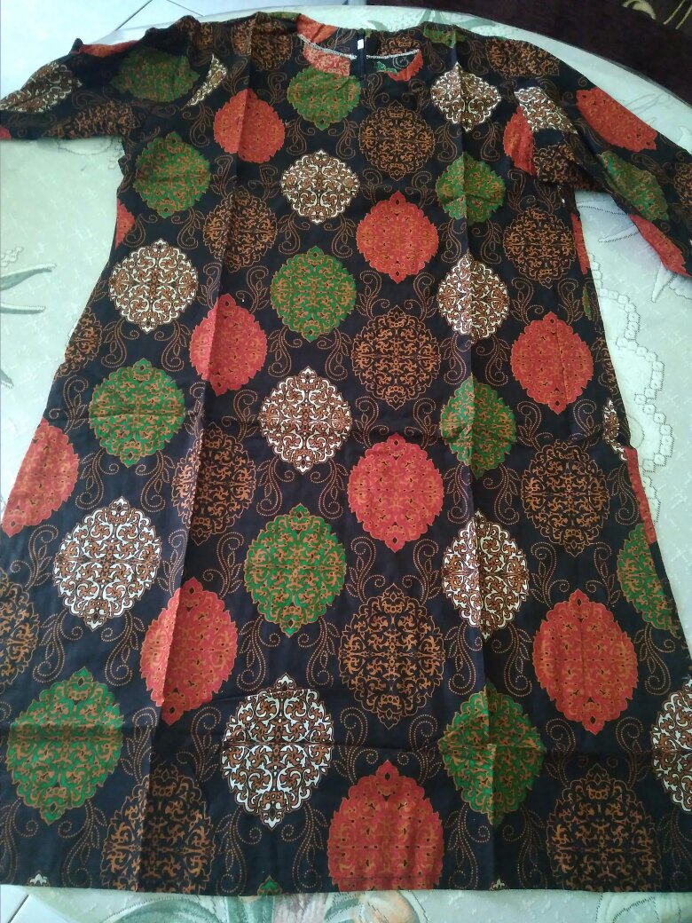 M-l-xl-xxl Batik Tunik Wanita Asj Sa Hrb026 Kenongo Pekalongan Sogan Tulis