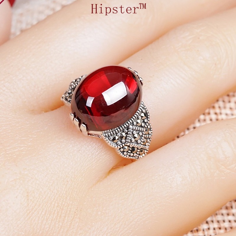 Hot Sale European and American Retro Temperament Personality Inlaid Colored Gems Ring