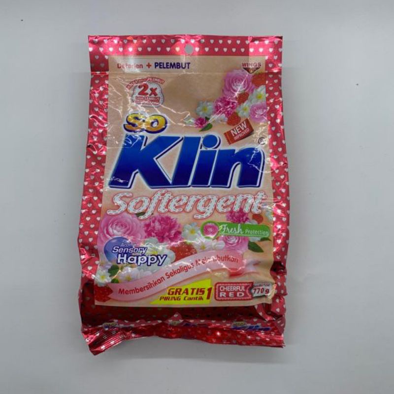 So Klin Softergent Detergent Bubuk Cheerful Red 770gram