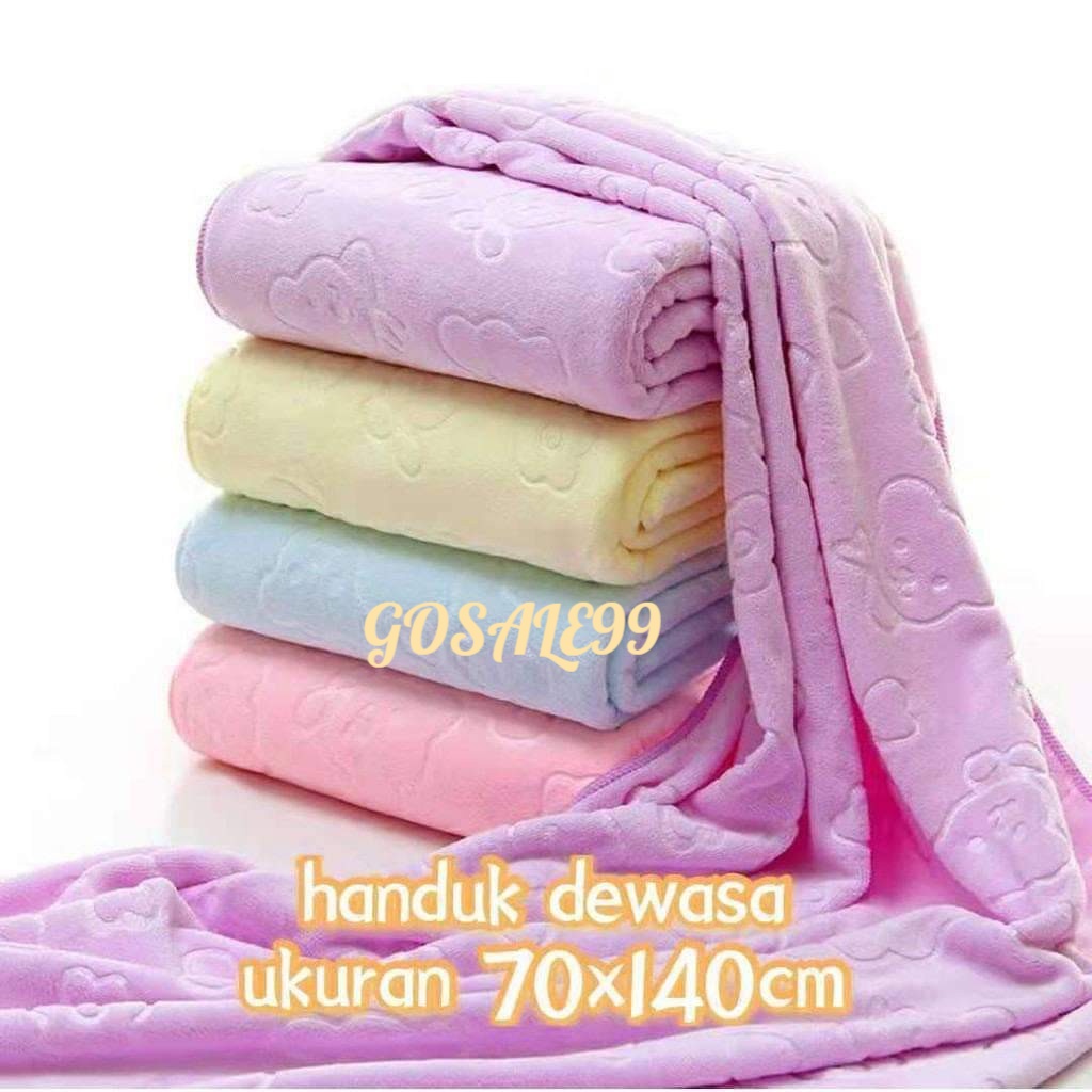 PROMO TERMURAH HANDUK MANDI JUMBO EMBOSS LEMBUT NYERAP AIR 140X70cm HANDUK DEWASA HANDUK ANAK HANDUK SEMUA UMUR