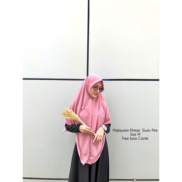 [COD] MALAYSIAN KHIMAR MATERIAL BABYDOLL ARMANY BY RURIHIJABSYARI-Dusty pink