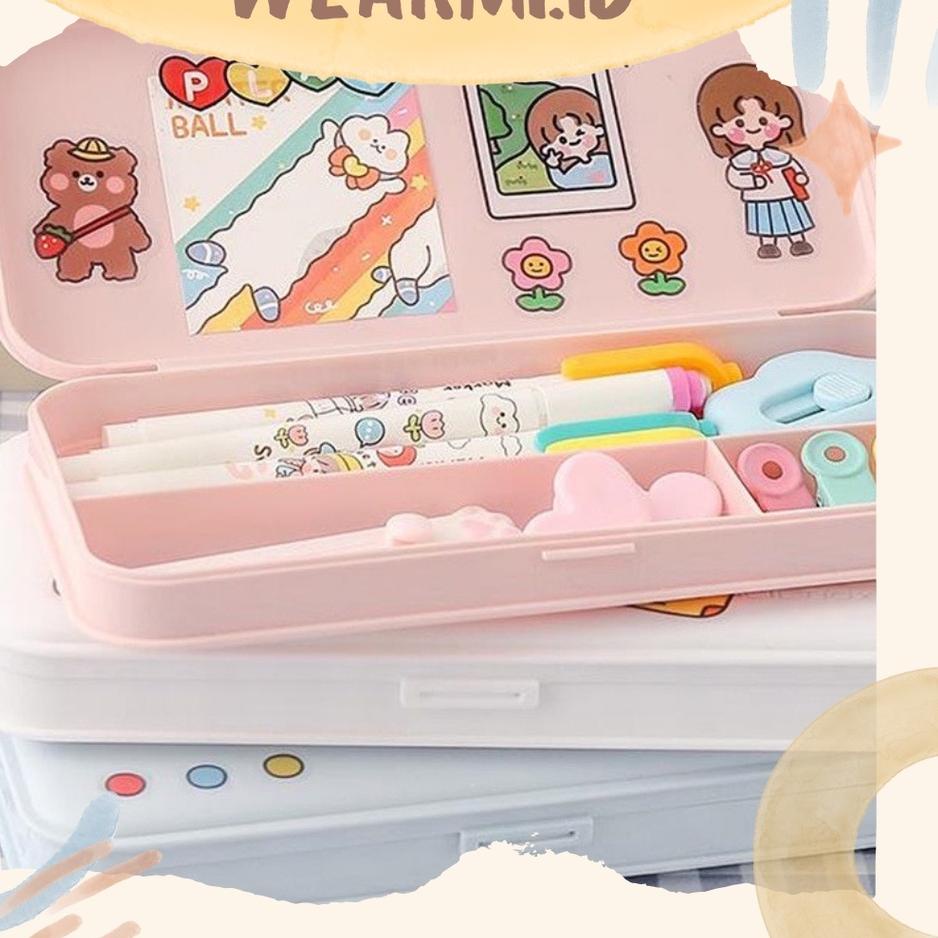 

NEW !!! 7.7 Kotak Pensil Pastel Sekat Korean Stuff Aesthetic Scrapbook Jurnal Bujo DIY Pencil Case- s12 [KODE 89]