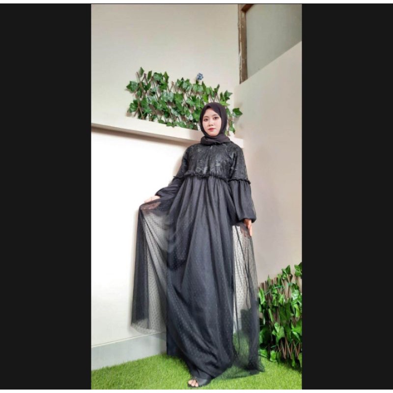 GAMIS PRINCESS HITAM / GAMIS WANITA/ GAMIS / GAMIS LEBARAN / GAMIS BRUKAT / GAUN BRIDESMAIDS