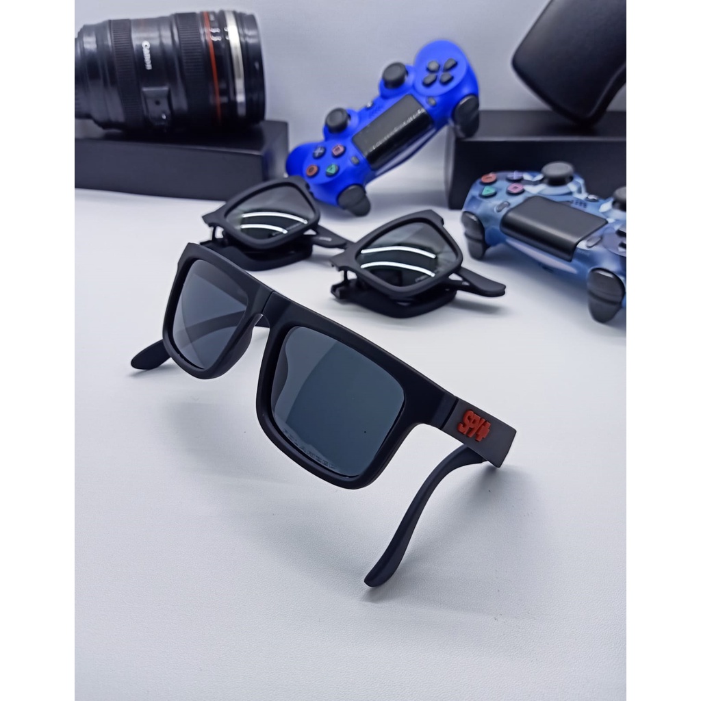 VIRAL Kacamata Hitam Lensa Polarized Lipat || SPY Foldable Sunglasses Red Kacamata Lipat Bisa Masuk 