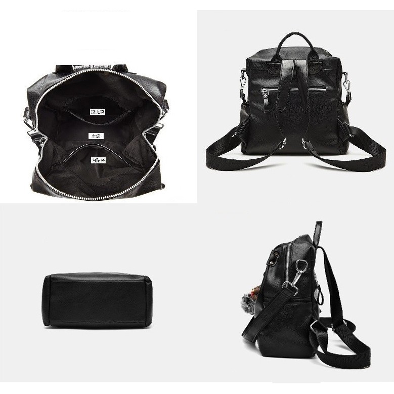 PROMO TAS FASHION WANITA IMPORT - BACKPACK - TJ7EE BLACK