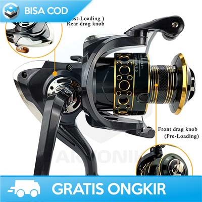 REEL SPINNING POWER HANDLE 13 - BALL BEARING GOLD SHARKING BK4000 ORI