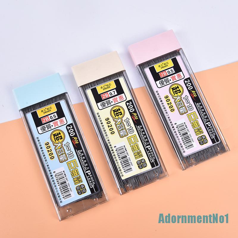 (AdornmentNo1) 200pcs / Kotak Pensil Mekanik Otomatis 2B Bahan Grafit