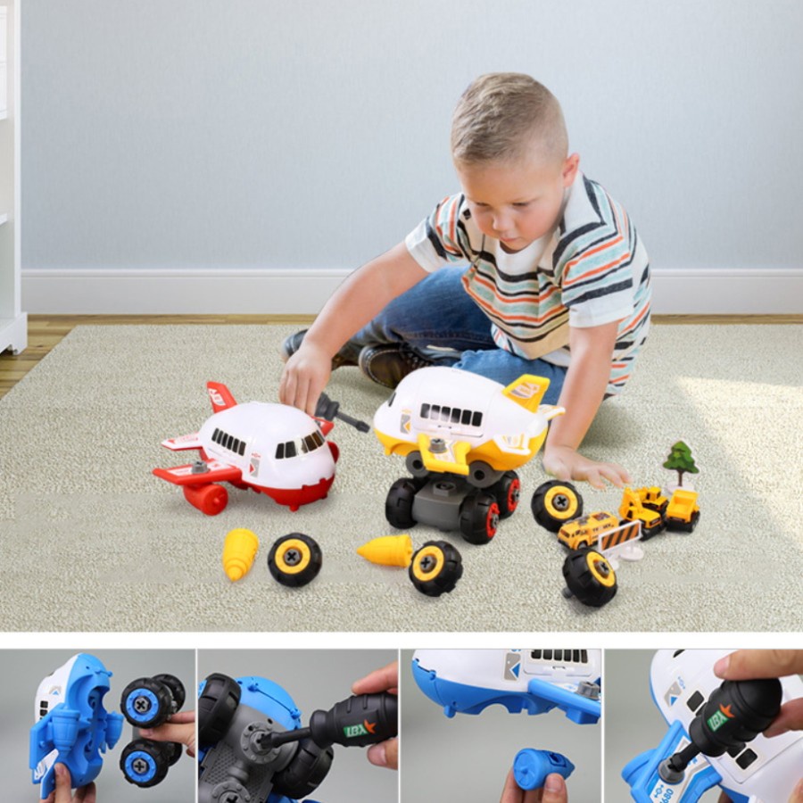 Mainan assemble pesawat set, DIY Plane assemble baut obeng anak