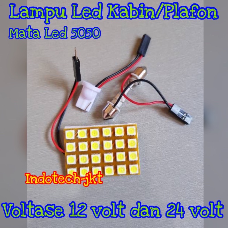 Lampu Led Kabin Plafon Truk Bis 12 Volt dan 24 Volt 24 Led Mata Led 5050