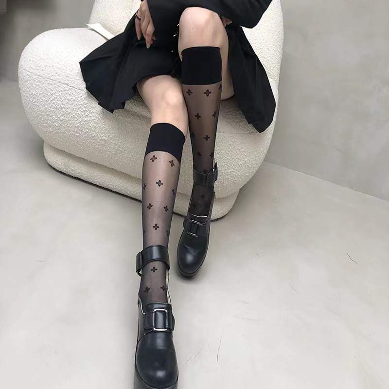 Korean Women Tigh High Socks Summer Motif Printed 8296