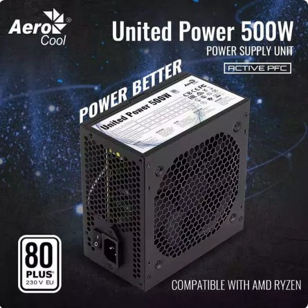 Aerocool United Power 500W - 500 Watt 80 PLUS White Gaming PSU