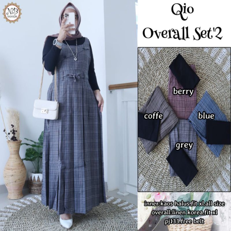 Jual Qio overall set#2 by N&D bhn linen kotea | Shopee Indonesia