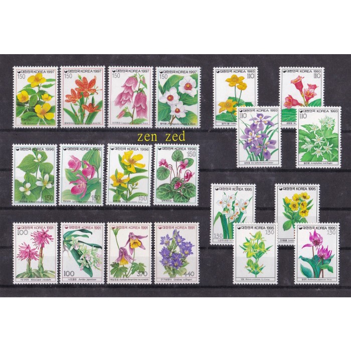 

0328 Perangko Korea Tema Wild Flowers Bunga Liar Komplit Set 4v Mnh