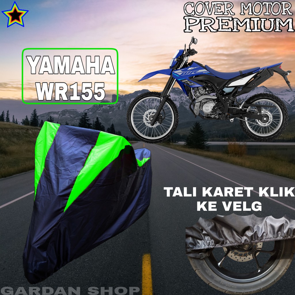 Sarung Motor YAMAHA WR155 Hitam HIJAU Body Cover Penutup Pelindung Motor Yamaha PREMIUM