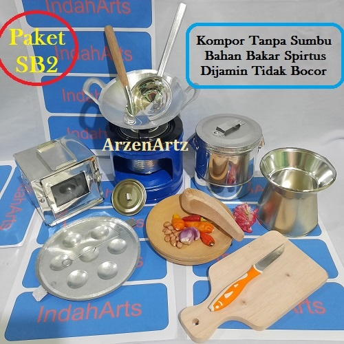 Masak Masakan Mainan Anak (P. SK2) Kompor Mini BB Spirtus Tanpa Sumbu - Kitchen Set - 11 Barang