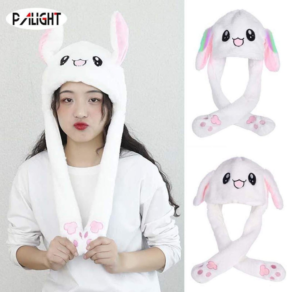 Topi Kelinci Korea Import NON LED/LED Topi Tiktok Bunny Hat Dance Lucu Telinga Gerak Kpop Kupluk