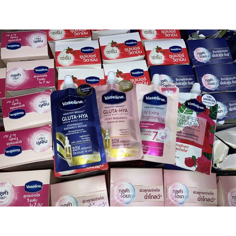 ‼️SIAP KIRIM‼️VASELINE GLUTA HYA SACHET 30ML VASELINE SACHET THAI