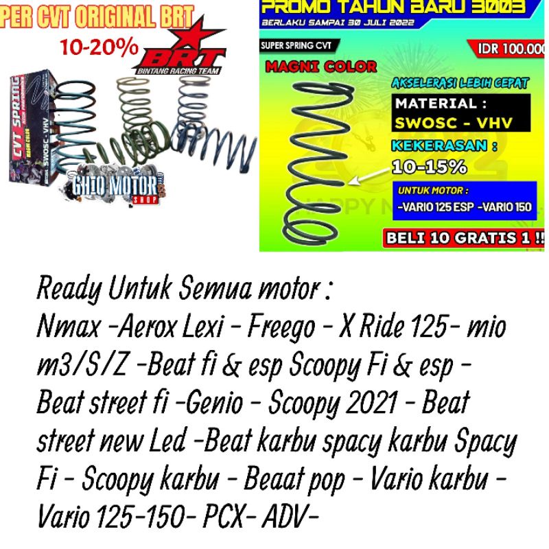 Per CVT BRT Nmax Aerox Vario 125 pcx Genio Beat fi Beat karbu Vario karbu 110 mio m3 X ride Pee cvt racing BRT per CVT BRT genio Beat deluxe Scoopy 2021 Per cvt Brt Adv Beat pop Vario 125 old Vario 150 old new Per cvt brt mio sporty promo cod