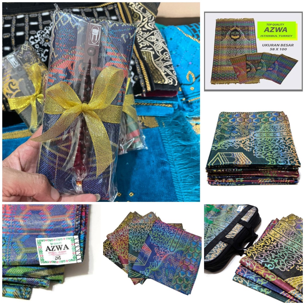 Paket Souvenir Sajadah AZWA / AEN + Tasbih Sovenir Parcel Sajadah