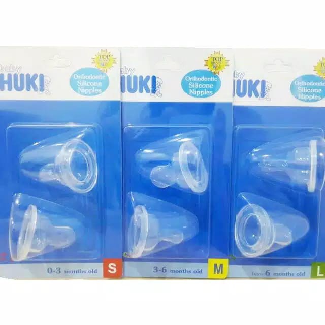 Baby Huki Othodontic Silicone Dot Nipples Isi 2