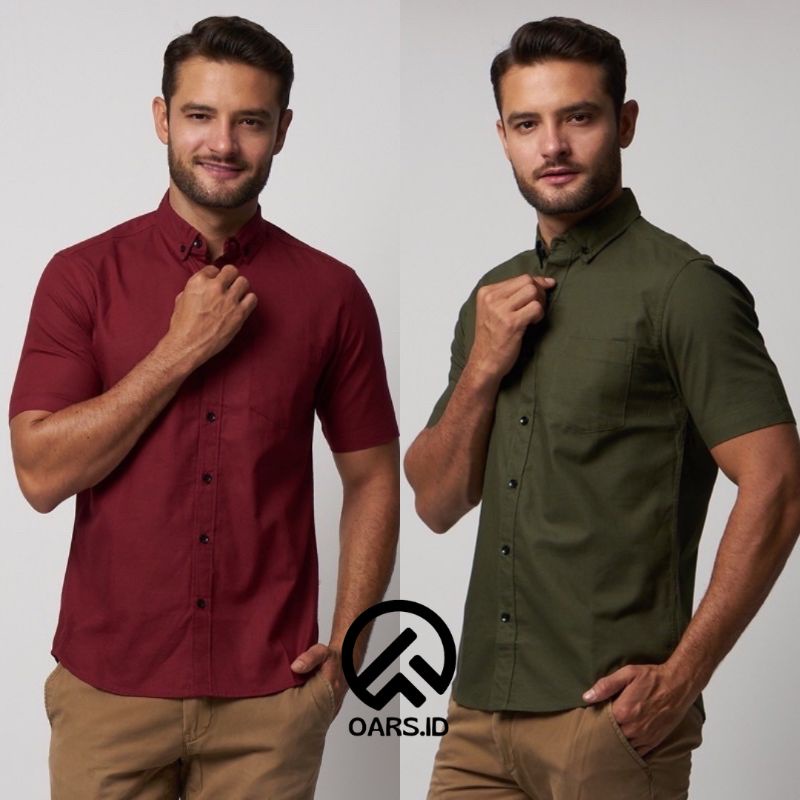 kemeja polos pria lengan pendek kemeja pendek pria polos pakaian pria polos lengan pendek kemeja kantor kasual casual formal kerja slim fit hem pria polos kemeja murah kemeja polos hitam merah maroon hijau army putih navy dongker coksu tosca