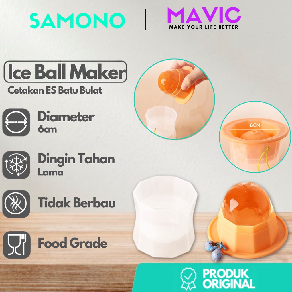 SAMONO SIM01 Cetakan Es Batu Kristal Plastik Food Grade Kitchenware Diamond Shaped Ice Ball Maker